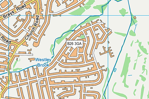 B26 3GA map - OS VectorMap District (Ordnance Survey)
