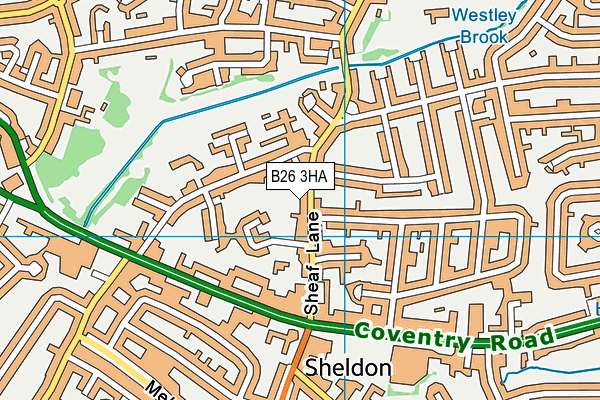 B26 3HA map - OS VectorMap District (Ordnance Survey)