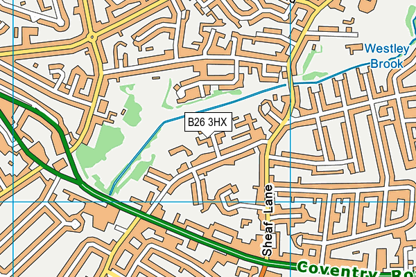 B26 3HX map - OS VectorMap District (Ordnance Survey)
