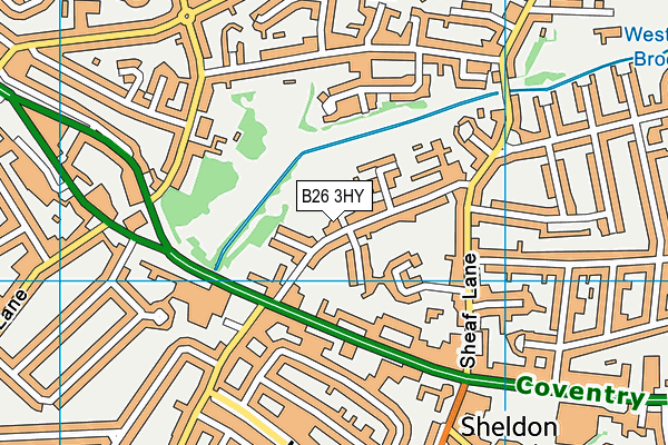 B26 3HY map - OS VectorMap District (Ordnance Survey)