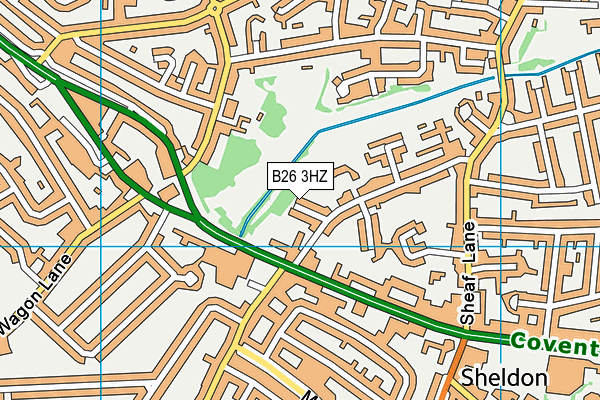 B26 3HZ map - OS VectorMap District (Ordnance Survey)