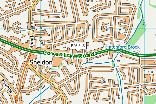 B26 3JS map - OS VectorMap District (Ordnance Survey)