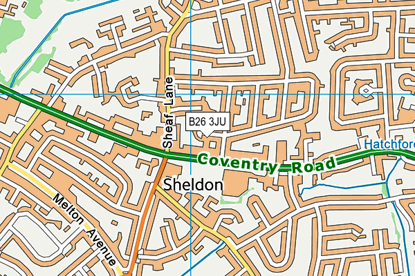 B26 3JU map - OS VectorMap District (Ordnance Survey)