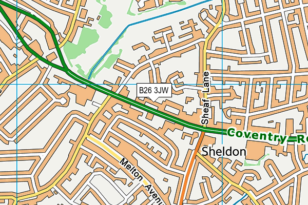 B26 3JW map - OS VectorMap District (Ordnance Survey)