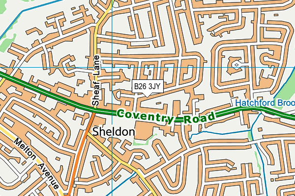 B26 3JY map - OS VectorMap District (Ordnance Survey)