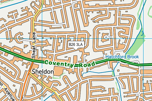 B26 3LA map - OS VectorMap District (Ordnance Survey)