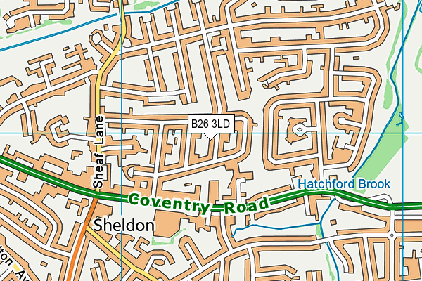 B26 3LD map - OS VectorMap District (Ordnance Survey)