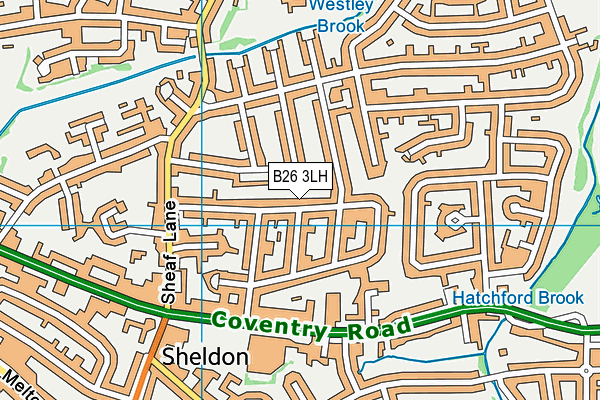 B26 3LH map - OS VectorMap District (Ordnance Survey)