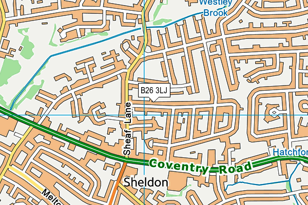 B26 3LJ map - OS VectorMap District (Ordnance Survey)