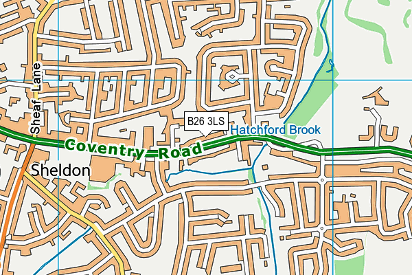 B26 3LS map - OS VectorMap District (Ordnance Survey)