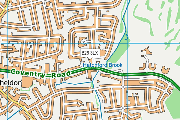 B26 3LX map - OS VectorMap District (Ordnance Survey)