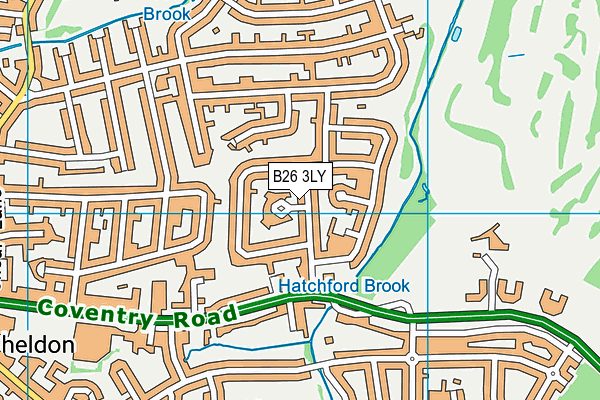 B26 3LY map - OS VectorMap District (Ordnance Survey)