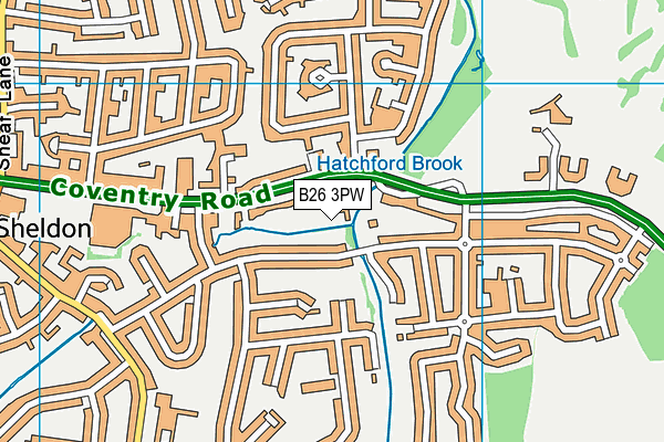 B26 3PW map - OS VectorMap District (Ordnance Survey)