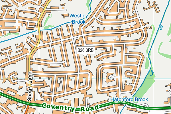 B26 3RB map - OS VectorMap District (Ordnance Survey)