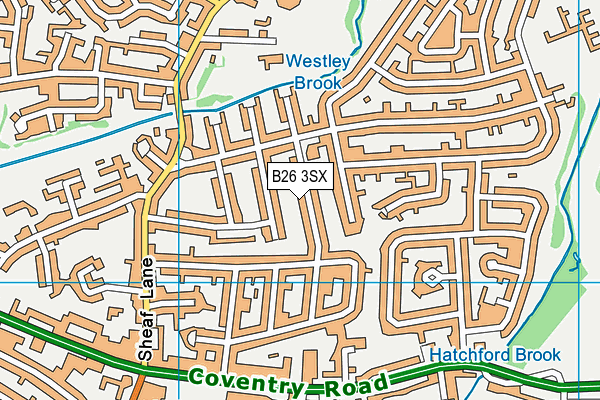 B26 3SX map - OS VectorMap District (Ordnance Survey)