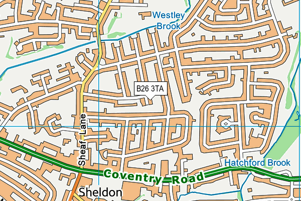 B26 3TA map - OS VectorMap District (Ordnance Survey)