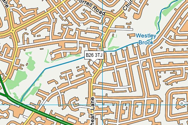 B26 3TJ map - OS VectorMap District (Ordnance Survey)