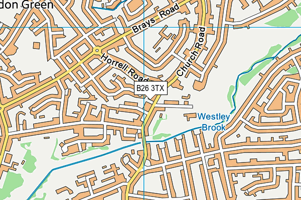 B26 3TX map - OS VectorMap District (Ordnance Survey)