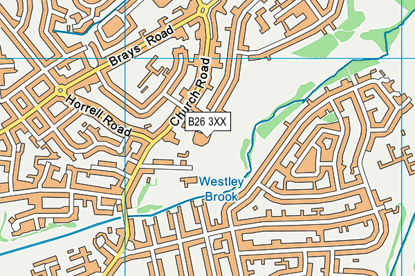 King George V Playing Fields (Sheldon) map (B26 3XX) - OS VectorMap District (Ordnance Survey)