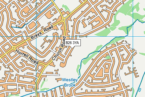 B26 3YA map - OS VectorMap District (Ordnance Survey)