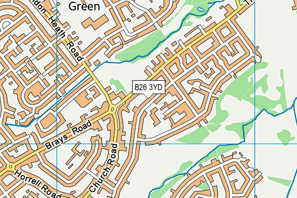 B26 3YD map - OS VectorMap District (Ordnance Survey)
