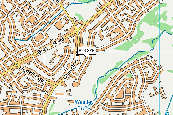 B26 3YF map - OS VectorMap District (Ordnance Survey)