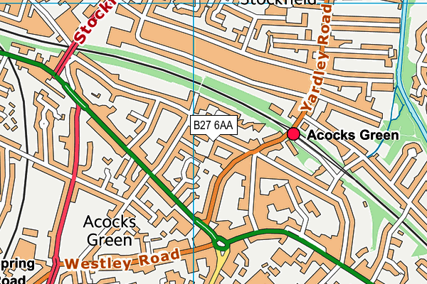 B27 6AA map - OS VectorMap District (Ordnance Survey)