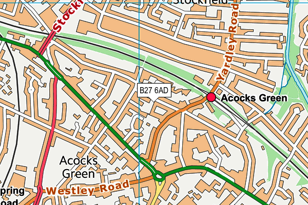 B27 6AD map - OS VectorMap District (Ordnance Survey)