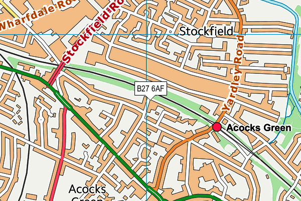 B27 6AF map - OS VectorMap District (Ordnance Survey)