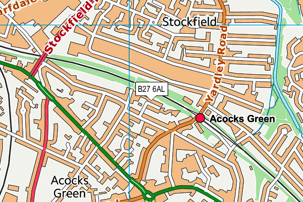 B27 6AL map - OS VectorMap District (Ordnance Survey)