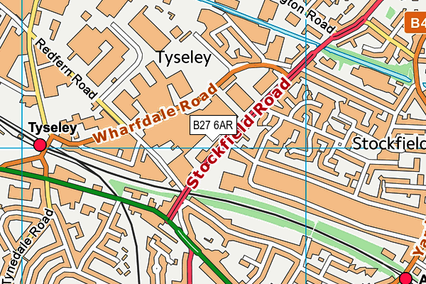 B27 6AR map - OS VectorMap District (Ordnance Survey)