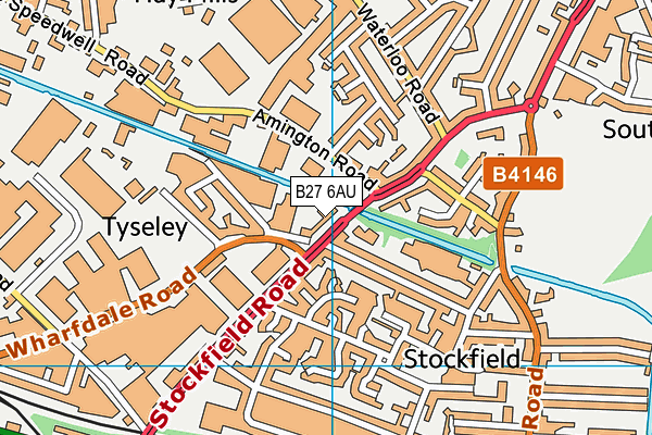 B27 6AU map - OS VectorMap District (Ordnance Survey)