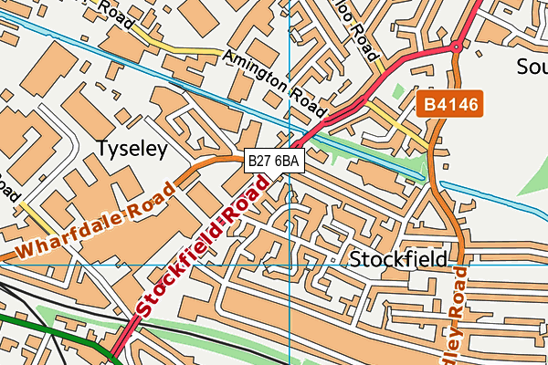 B27 6BA map - OS VectorMap District (Ordnance Survey)