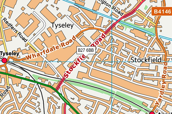 B27 6BB map - OS VectorMap District (Ordnance Survey)