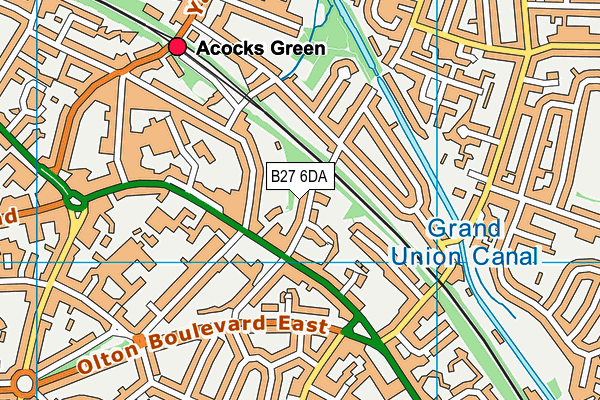 B27 6DA map - OS VectorMap District (Ordnance Survey)