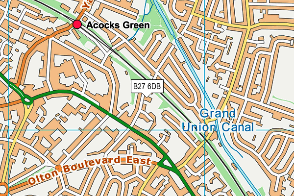 B27 6DB map - OS VectorMap District (Ordnance Survey)