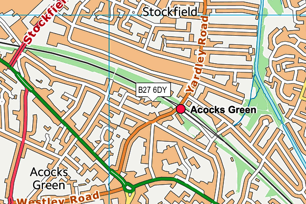 B27 6DY map - OS VectorMap District (Ordnance Survey)