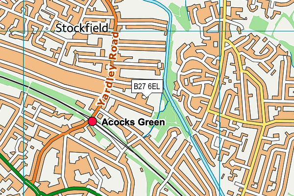 B27 6EL map - OS VectorMap District (Ordnance Survey)