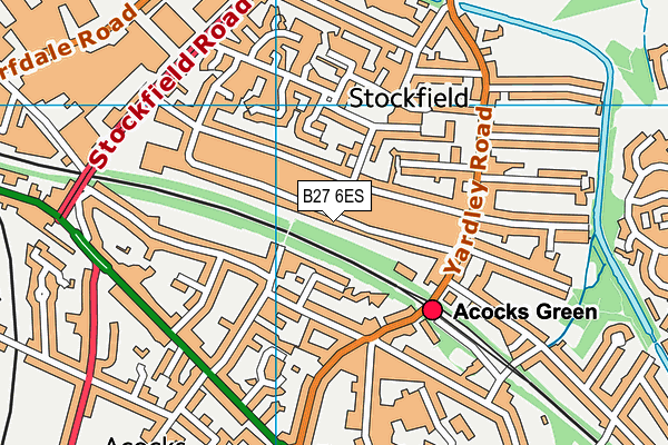 B27 6ES map - OS VectorMap District (Ordnance Survey)