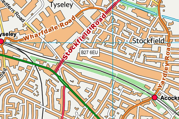 B27 6EU map - OS VectorMap District (Ordnance Survey)