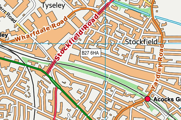 B27 6HA map - OS VectorMap District (Ordnance Survey)