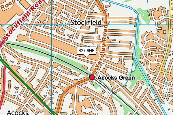 B27 6HE map - OS VectorMap District (Ordnance Survey)