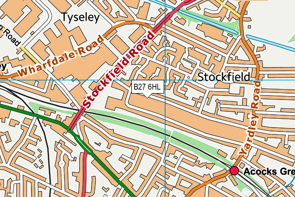 B27 6HL map - OS VectorMap District (Ordnance Survey)