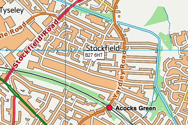 B27 6HT map - OS VectorMap District (Ordnance Survey)