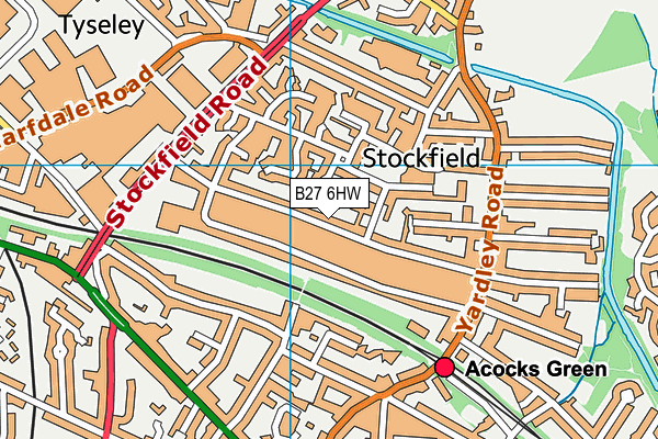 B27 6HW map - OS VectorMap District (Ordnance Survey)