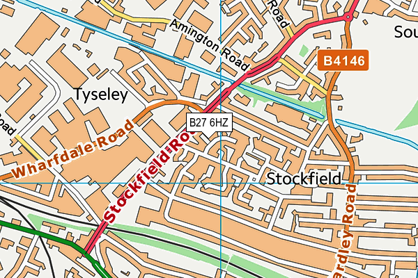 B27 6HZ map - OS VectorMap District (Ordnance Survey)