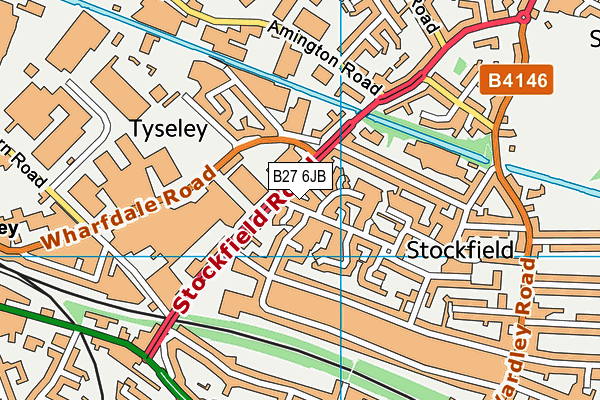 B27 6JB map - OS VectorMap District (Ordnance Survey)