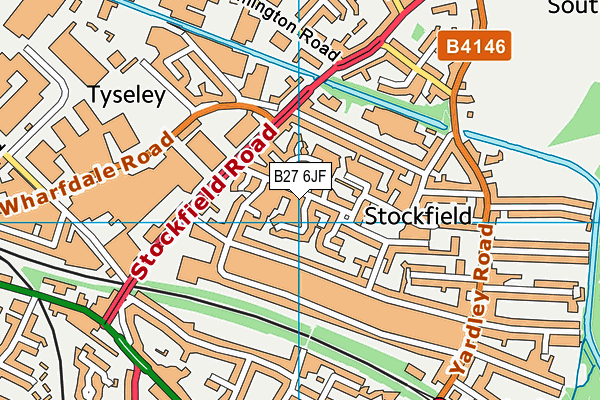 B27 6JF map - OS VectorMap District (Ordnance Survey)