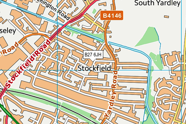 B27 6JH map - OS VectorMap District (Ordnance Survey)