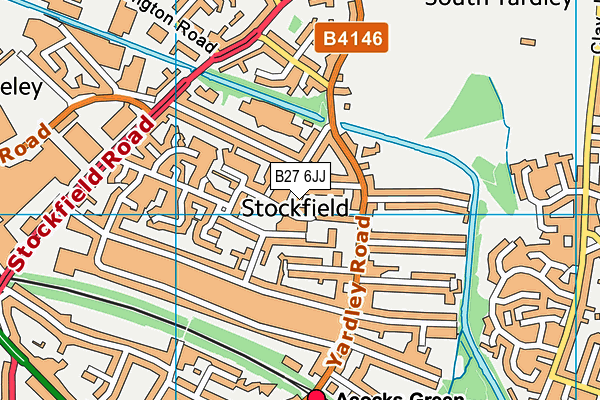 B27 6JJ map - OS VectorMap District (Ordnance Survey)